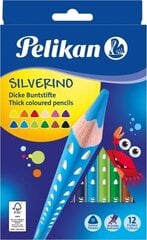 Pelikan Карандаши цветные, Silverino, трехгранные, SOFT, грубый, 12 цветов  цена и информация | Принадлежности для рисования, лепки | 220.lv