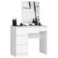 Kosmētikas galdiņš T-6/SL ar spoguli 500x600 mm, balts cena un informācija | Kosmētikas galdiņi | 220.lv