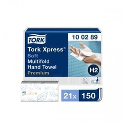 Салфетки для рук Xpress Premium ZZ SOFT H2, в упаковке 1 пачка, 150 листов, TORK 100289 цена и информация | Туалетная бумага, бумажные полотенца | 220.lv