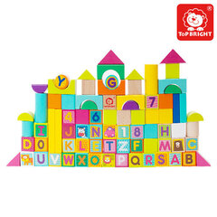 Набор деревянных блоков с цифрами и буквами Top Bright, 150 блоков цена и информация | Игрушки для малышей | 220.lv