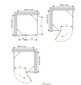 Dušas kabīne Mexen Roma 90x70,80,90,100,110,120 cm, grey cena un informācija | Dušas kabīnes | 220.lv