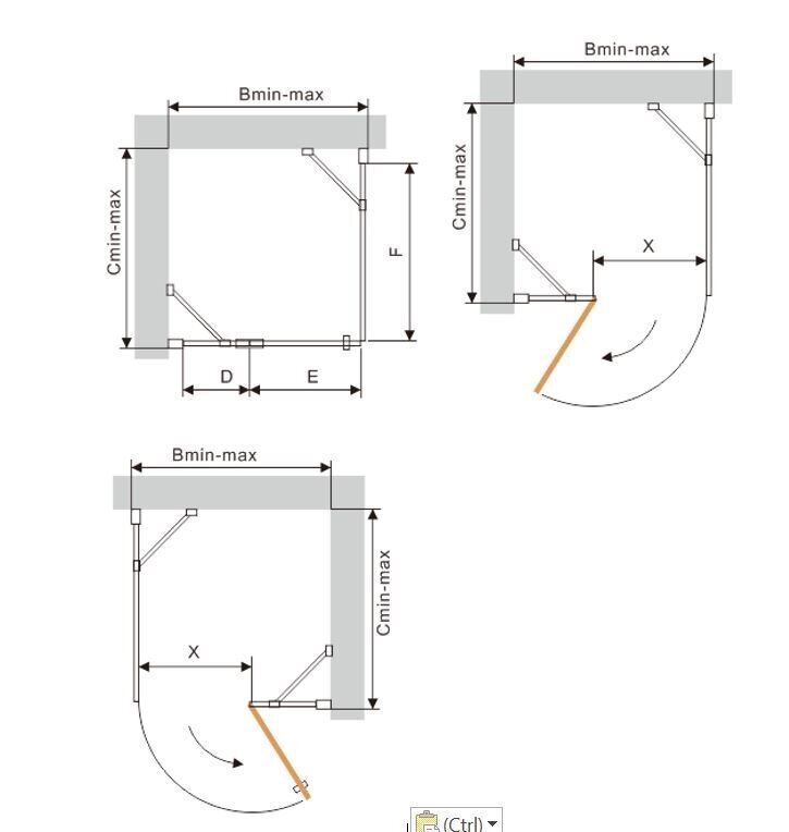 Dušas kabīne Mexen Roma 110x70,80,90,100,110,120 cm, grey cena un informācija | Dušas kabīnes | 220.lv