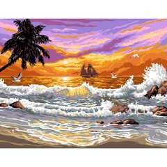 Gleznošanas komplekts - Jūras viļņi, 40x50 cena un informācija | Gleznas pēc numuriem | 220.lv