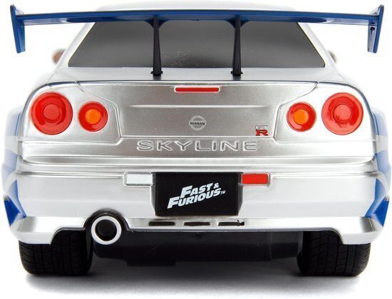 Radiovadāms automašīnas modelis Simba Jada Toy Fast & Furious Nissan Skyline GTR 1:16 cena un informācija | Rotaļlietas zēniem | 220.lv