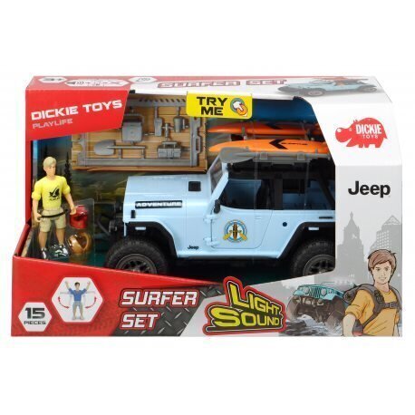 Sērfotāja komplekts Simba Dickie Toys Play Life Jeep + aksesuāri cena un informācija | Rotaļlietas zēniem | 220.lv