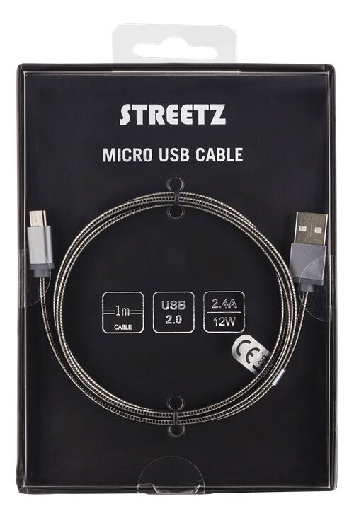 Streetz IPLH-277, USB A, USB Micro B, 1m cena un informācija | Savienotājkabeļi | 220.lv