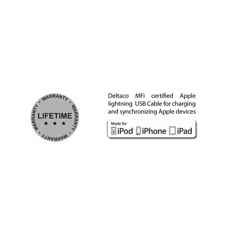 Deltaco IPLH-212, USB B, Lightning, Micro USB, 1m cena un informācija | Savienotājkabeļi | 220.lv