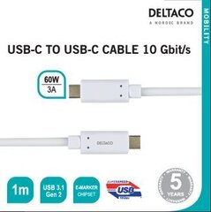 Deltaco USBC-1127M, USB C, 1 м цена и информация | Кабели для телефонов | 220.lv