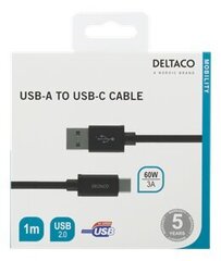 Deltaco USBC-1132M, USB A, USB C, 1m cena un informācija | Savienotājkabeļi | 220.lv