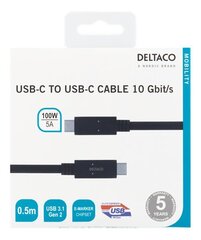 Deltaco USBC-1401M, USB C, 0,5 м цена и информация | Кабели для телефонов | 220.lv