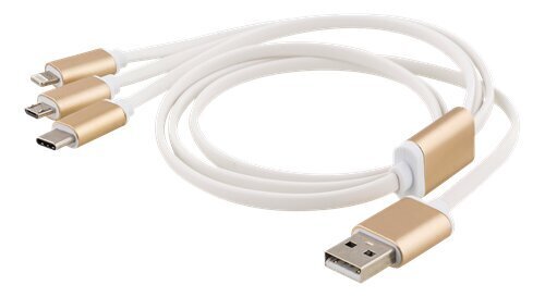 Epzi USB-MULTI10, USB C, Lightining, Micro USB, 1m cena un informācija | Savienotājkabeļi | 220.lv