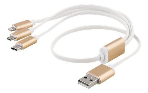 Epzi USB-MULTI05, USB C, Lightining, Micro USB, 0.5m cena un informācija | Savienotājkabeļi | 220.lv