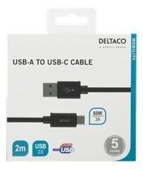 Deltaco USBC-1134M, USB A, USB C, 2 м цена и информация | Кабели для телефонов | 220.lv