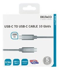 Deltaco USBC-1416M, USB C, 0.5 м цена и информация | Кабели для телефонов | 220.lv