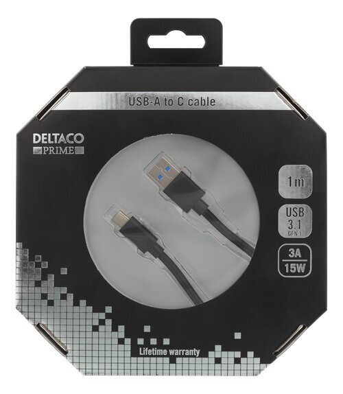 Deltaco USBC-1284, USB A, USB C, 1m cena un informācija | Savienotājkabeļi | 220.lv