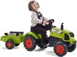 Pedāļu traktoru ar piekabi Falk Claas Arion 2041C, zaļš cena un informācija | Rotaļlietas zēniem | 220.lv