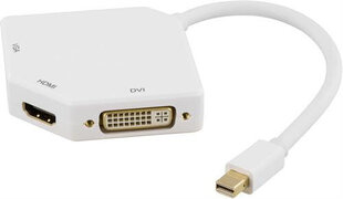 Deltaco DP-MULTI2, Mini DP/DVI/HDMI/DP, 0.2 m цена и информация | Адаптеры и USB разветвители | 220.lv