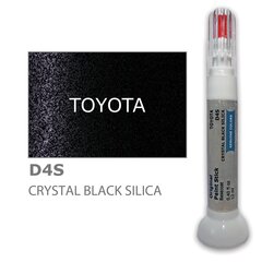Krāsu korektors skrāpējumu korekcijai TOYOTA D4S - CRYSTAL BLACK SILICA 12 ml cena un informācija | Auto krāsas | 220.lv