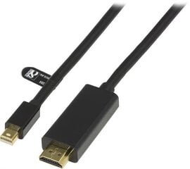 Deltaco DP-HDMI104, Mini DP/HDMI, 1 m cena un informācija | Kabeļi un vadi | 220.lv