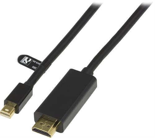 Deltaco DP-HDMI104, Mini DisplayPort, HDMI, 1m cena un informācija | Kabeļi un vadi | 220.lv