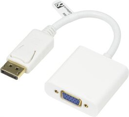 Deltaco DP-VGA8, DisplayPort, VGA, 0.2m cena un informācija | Kabeļi un vadi | 220.lv