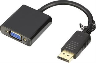 Deltaco DP-VGA7-K, DisplayPort, VGA, 0.2m cena un informācija | Kabeļi un vadi | 220.lv