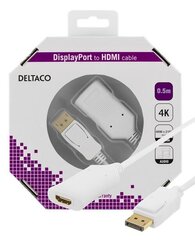 Deltaco DP-HDMI35-K, DP/HDMI, 0.5 m cena un informācija | Kabeļi un vadi | 220.lv