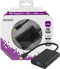 Deltaco DP-VGA13-K, Mini DP/VGA, 0.25 m цена и информация | Адаптеры и USB разветвители | 220.lv