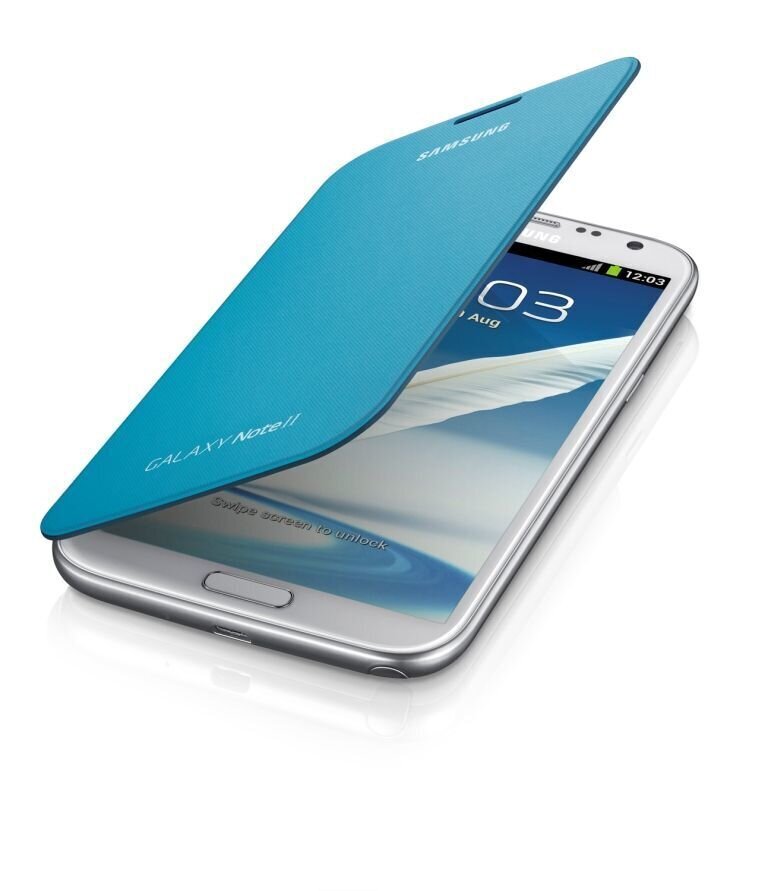 Samsung Galaxy Note 2 Flip apvalks, zilā krāsā cena un informācija | Telefonu vāciņi, maciņi | 220.lv