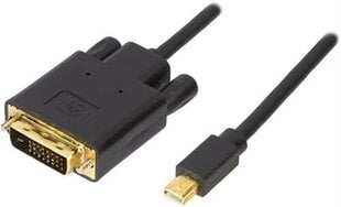 Deltaco DVI202, Mini DisplayPort, DVI-I, 2m cena un informācija | Kabeļi un vadi | 220.lv