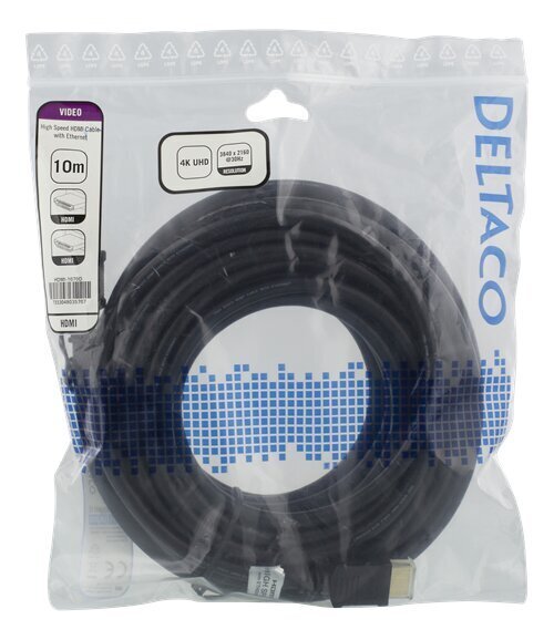 Deltaco HDMI-1070D, HDMI, 10m cena un informācija | Kabeļi un vadi | 220.lv