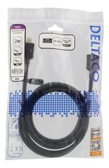 Deltaco HDMI-1020D, HDMI, 2m cena un informācija | Kabeļi un vadi | 220.lv