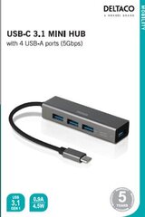 Deltaco USBC-HUB11, USB-C цена и информация | Адаптеры и USB разветвители | 220.lv