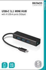 Deltaco USBC-HUB12, USB-C, USB-A cena un informācija | Kabeļi un vadi | 220.lv