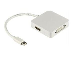 Deltaco DP-MULTI1, Mini DisplayPort, DVI, HDMI, DisplayPort, 0.2m cena un informācija | Adapteri un USB centrmezgli | 220.lv