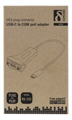 Deltaco USBC-1102, USB-C/RS-232, 0.2 m цена и информация | Адаптеры и USB разветвители | 220.lv