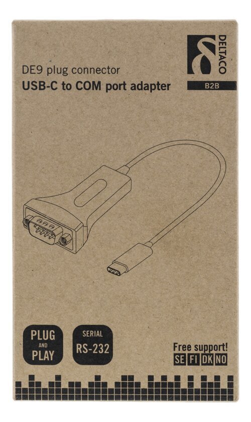 Deltaco USBC-1102, USB-C, RS-232, 0.2m cena un informācija | Adapteri un USB centrmezgli | 220.lv