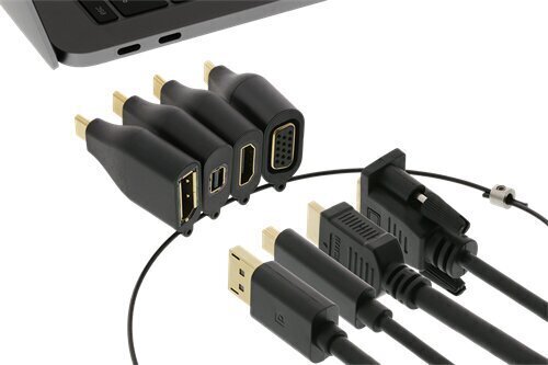Deltaco USBC-AR1, USB-C/VGA/HDMI цена и информация | Kabeļi un vadi | 220.lv
