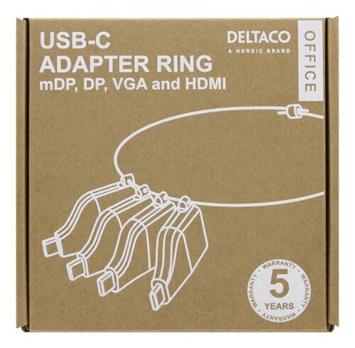 Deltaco USBC-AR1, USB-C/VGA/HDMI cena un informācija | Kabeļi un vadi | 220.lv