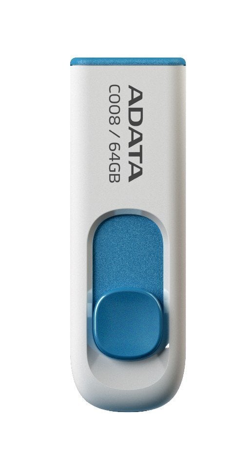 ADATA C008 64 GB, USB 2.0, White цена и информация | USB Atmiņas kartes | 220.lv