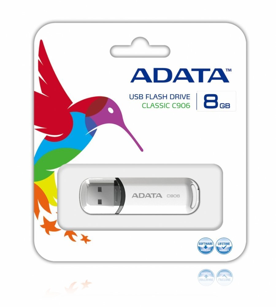 USB atmiņas karte A-data C906 32GB USB 2.0 Balta cena un informācija | USB Atmiņas kartes | 220.lv