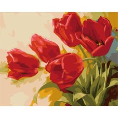 Gleznošanas komplekts - Maija tulpes, 40x50 cena un informācija | Gleznas pēc numuriem | 220.lv