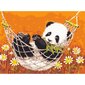 Gleznošanas komplekts - Panda šūpuļtīklā, 30x40 цена и информация | Gleznas pēc numuriem | 220.lv