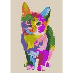 Gleznošanas komplekts - Krāsains kaķēns, 15x20 cena un informācija | Gleznas pēc numuriem | 220.lv