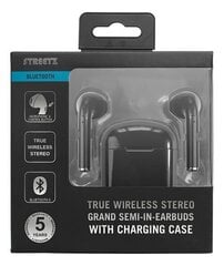 Беспроводные наушники Streetz TWS-0007 True Wireless, черные цена и информация | Наушники | 220.lv