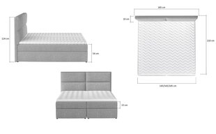 Кровать NORE Amber, 160x200 см, серая цена и информация | Кровати | 220.lv