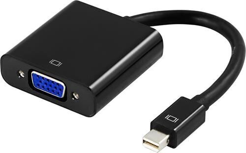 Deltaco DP-VGA3, Mini DisplayPort, VGA, 0.2 m cena un informācija | Kabeļi un vadi | 220.lv