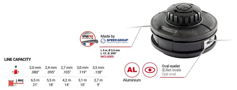 Griešanas galviņa Tecomec® EasyWork Ø 109 mm (M8x1,25 / M10x1,25) cena un informācija | Dārza tehnikas rezerves daļas | 220.lv