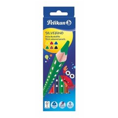 Pelikan Карандаши цветные, Silverino, трехгранные, SOFT, грубый, 6 цветов  цена и информация | Принадлежности для рисования, лепки | 220.lv