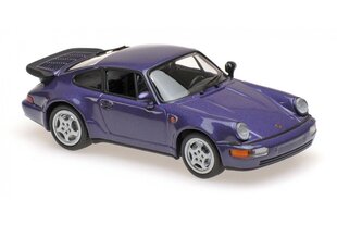 PORSCHE 911 TURBO-1990-PURPLE MET Car Model Maxichamps 1:43 cena un informācija | Kolekcionējamie modeļi | 220.lv